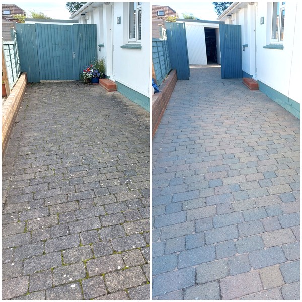  Driveway before and after pressure washing 