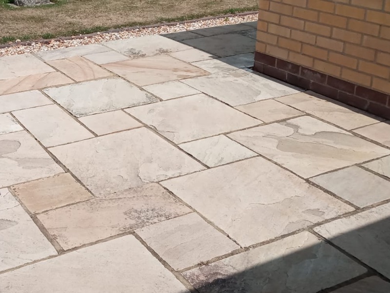  Pressure washing sandstone patio 