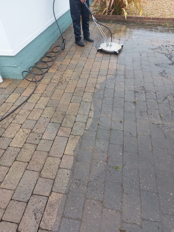  Pressure washing in progress 