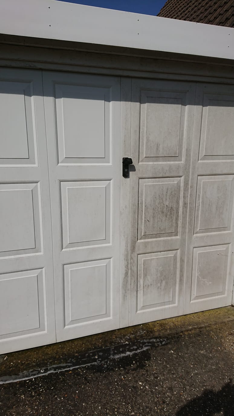  Part cleaned garage door 